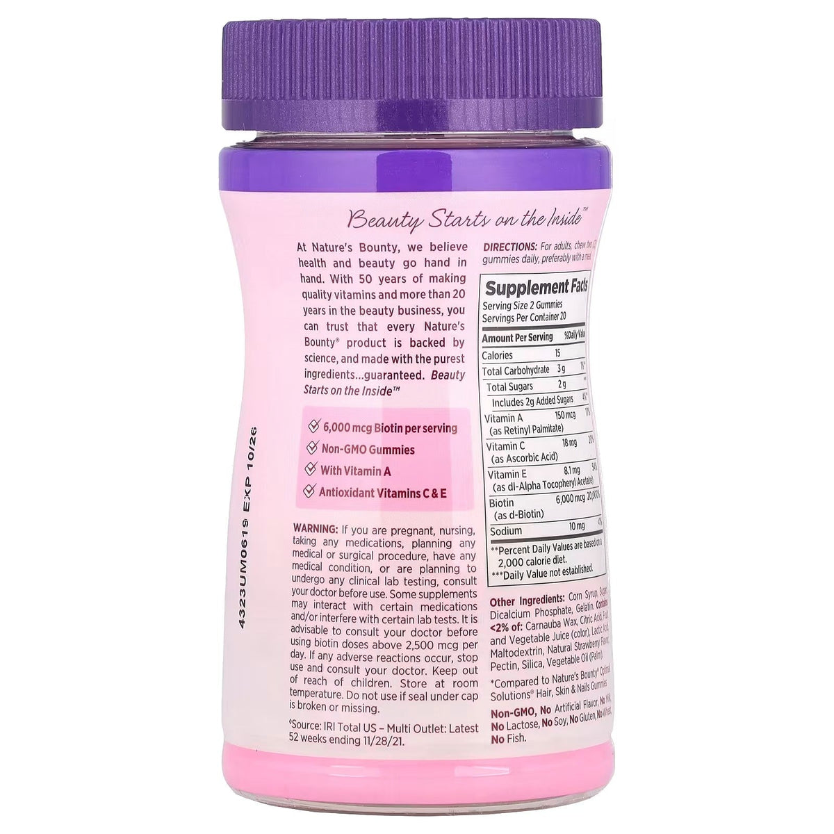 Nature’s Bounty Hair, Skin & Nails Gummies – 40 Gummies