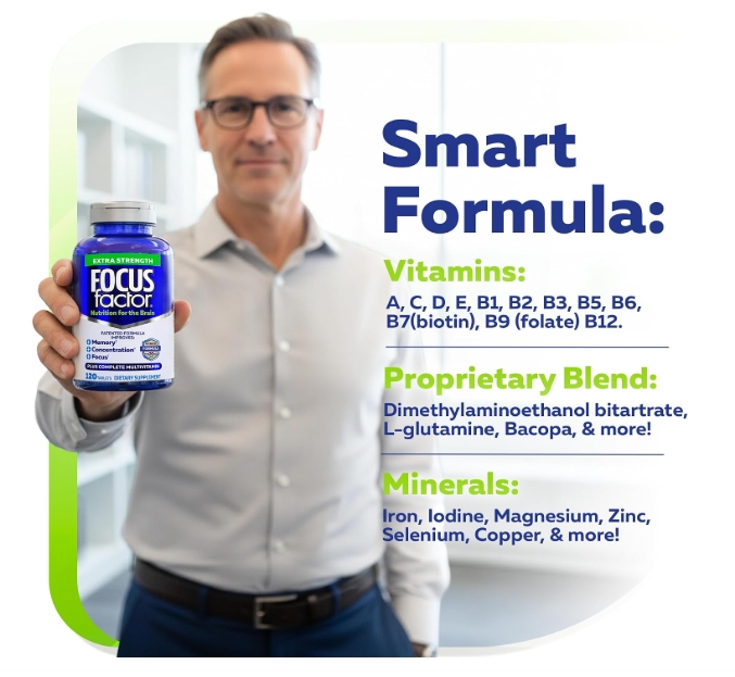 Focus Factor Extra Strength – Memory, Concentration & Focus Support, 120 ct