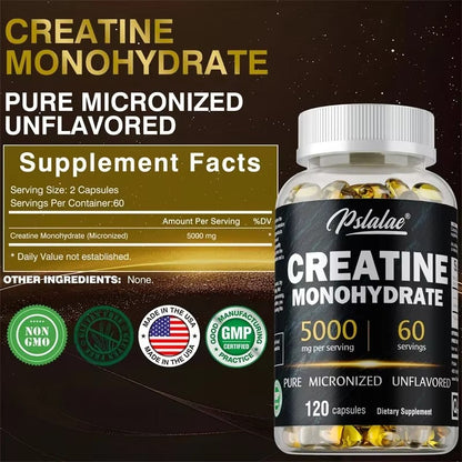 Creatine Monohydrate Capsules – 5000mg Muscle & Performance Support