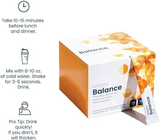 Unicity Balance Natural Orange – Carb Control & Digestive Support 30 Packets