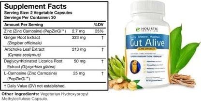 Gut Alive Ultra Strength – Gut & Digestive Health Support, 6 Capsules