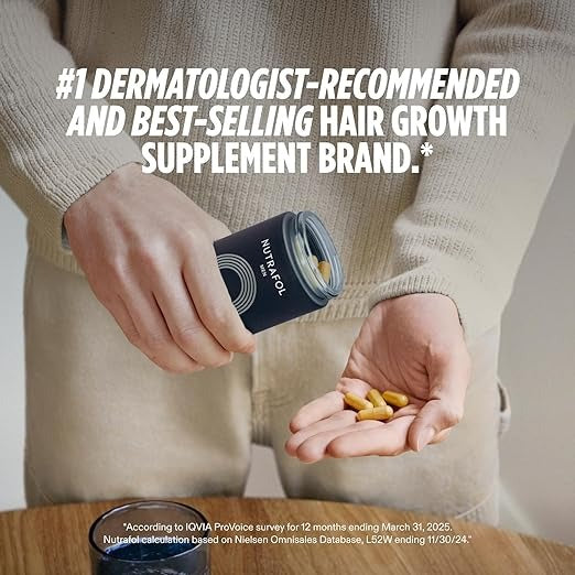 Nutrafol Men’s Hair Growth Supplement – 120 Capsules, 1-Month Supply
