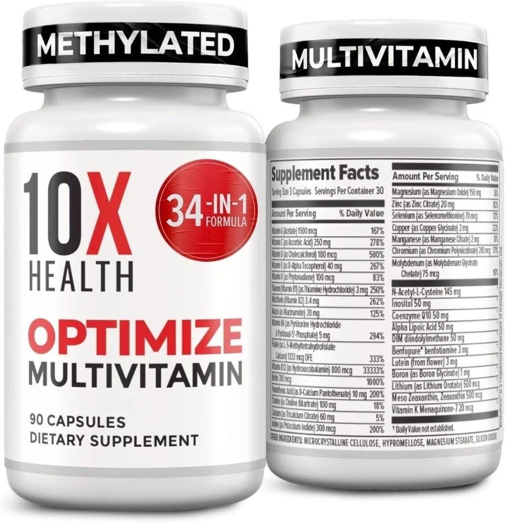10X Health Optimize Methylated Multivitamin – 90 Capsules