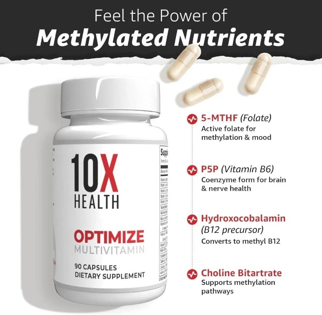 10X Health Optimize Methylated Multivitamin – 90 Capsules