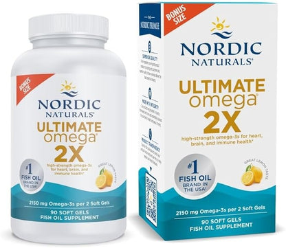 Nordic Naturals Ultimate Omega 2X, Lemon Flavor - 90 Soft Gels