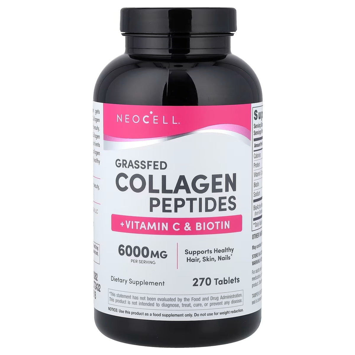 NeoCell Collagen Peptides + Vitamin C & Biotin – 270 Tablets