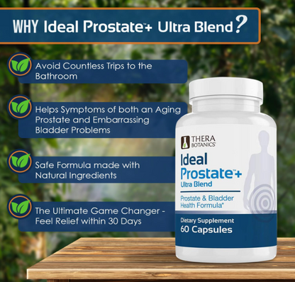 Thera Botanics Ideal Prostate+ Ultra Blend – Prostate & Bladder Support, 60 Caps